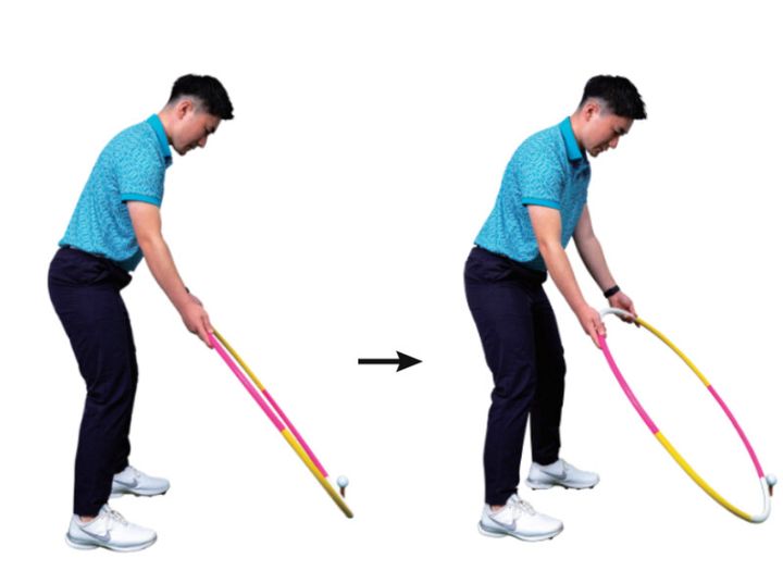 ドライバーの飛距離を上げる「弱アッパー軌道」の打つ方をレッスン