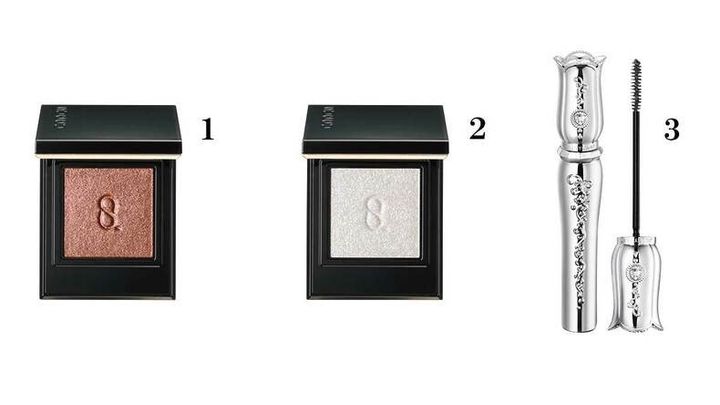 1.SUQQU モノ ルック アイズ P-01、2.SUQQU L-02 ￥4,290（ともに7/18発売）、3.ジルスチュアート ブルーミングラッシュ フィルムカラー 01 ￥3,300／ジルスチュアート ビューティ