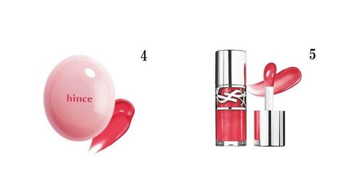 4.hince ロウグロウデューイーボール 11（B ERRY COKE） ￥1,815、5.イヴ・サンローラン YSL ラブシャイン グロスプランパー#9 ￥4,950（7/11発売）／イヴ・サンローラン・ボーテ