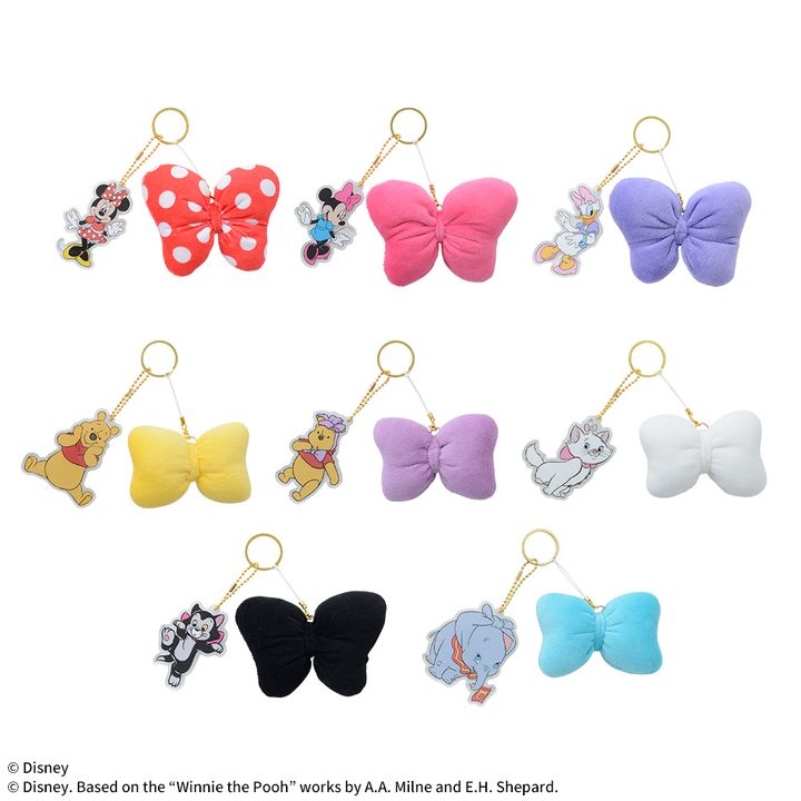 ディズニーキャラクター アクリルキーホルダー付マスコット RIBBON! RIBBON!