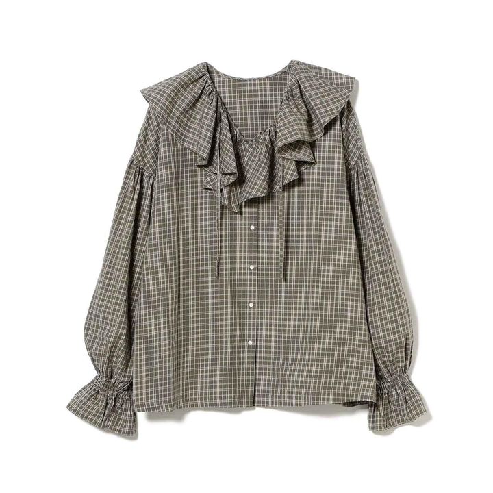 画像: 「チェック フリルカラー シャツ」￥16,940 出典：ビームス ボーイ