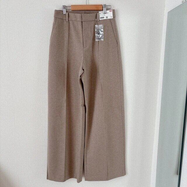 2025ユニクロ大人女性おすすめブラッシュドジャージーワイドパンツ