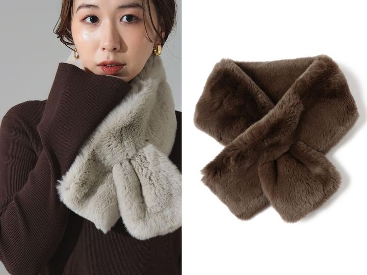 画像: 「リアル ラビット マフラー」各￥17,600 出典：デミルクス ビームス