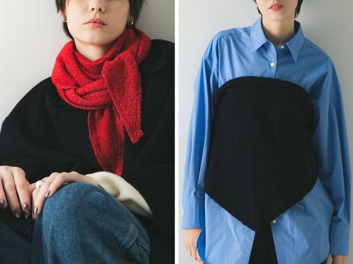 画像: 「ウールカシミヤサンカクストール」各￥14,300 出典：アーバンリサーチ