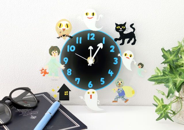 ねないこ だれだ おばけたちが集う 光るアクリル時計