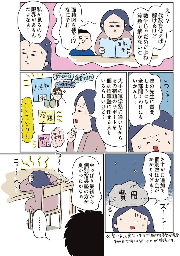 追加で個別塾はお金がかかりすぎる… (C)うえだ しろこ、西村 創／KADOKAWA
