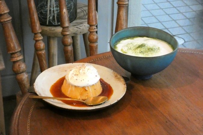 KAFE MJUK プリンと抹茶ラテ