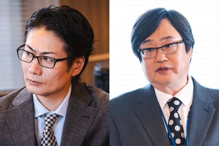 ドラマ『こちら予備自衛英雄補?!』に出演する（左から）戸次重幸、六角精児 （C）中京テレビ width=