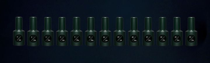 ウカ ムーン スタディ 2026 全13色 各10ml 各￥2,750（2026年1月3日から12月24日の満月の日に限定発売）