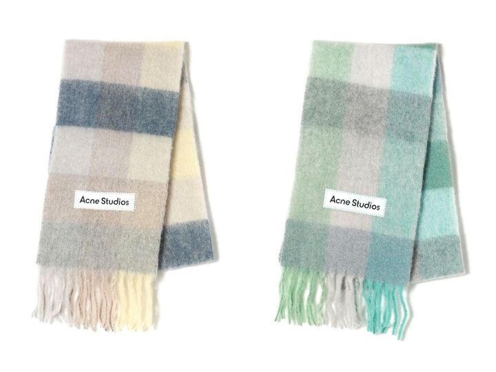 画像: 「モヘアチェックスカーフ」各￥51,700【アクネストゥディオズ】 出典：パリゴ