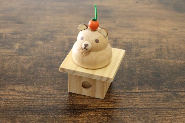 木製鏡餅台座 木製鏡餅 クマ 組み合わせ