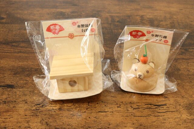 木製鏡餅台座 木製鏡餅 クマ パッケージ