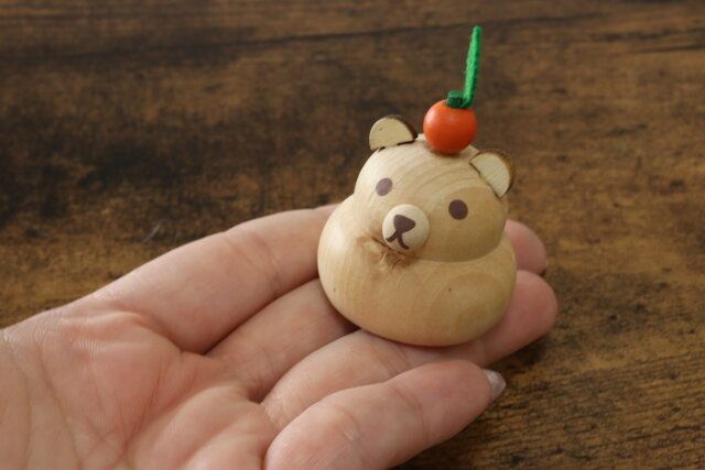 木製鏡餅 クマ