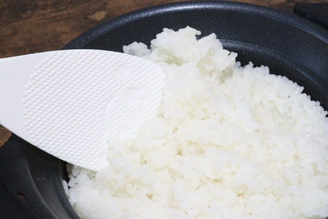 ダイソーの米がくっつかないくっつきにくい立つしゃもじ（大）