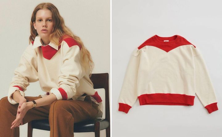 画像: 「COLOR BLOCK SWEATSHIRT」￥24,200 出典：シンゾーン
