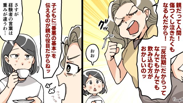 自分は経験がないなぁ…「善悪の基本を伝えるのが親の役目！」反抗期育児の先輩である妹の言葉に感心した話