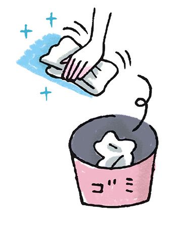 年末掃除の新常識5：汚れを拭いたらすぐ捨てる