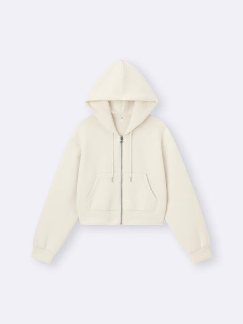 2025gu大人女性おすすめパフスウェットフルジップパーカ