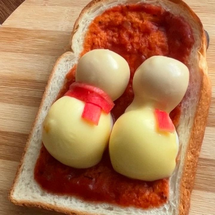 なかよし雪だるまトースト