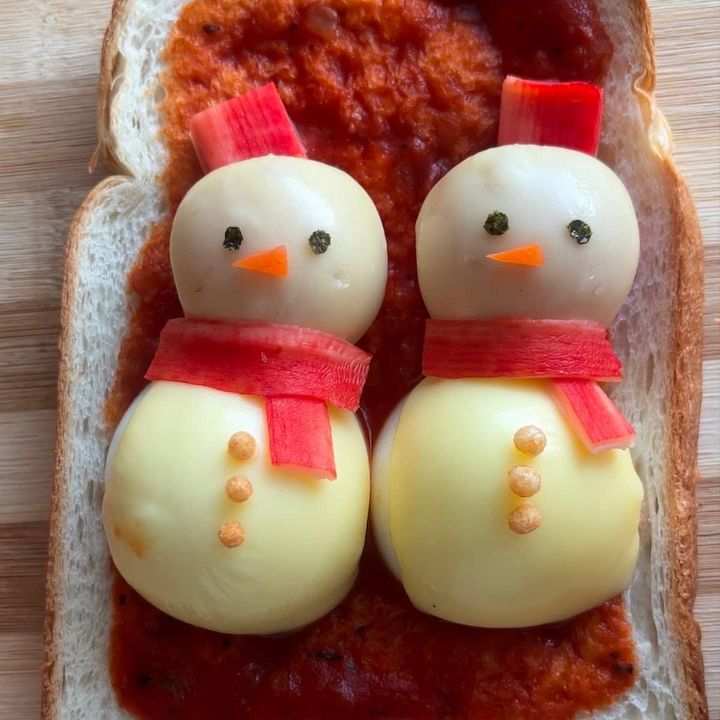 なかよし雪だるまトースト