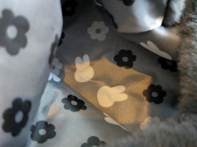 miffy ふわもこファーバッグ 内側の花柄の裏地