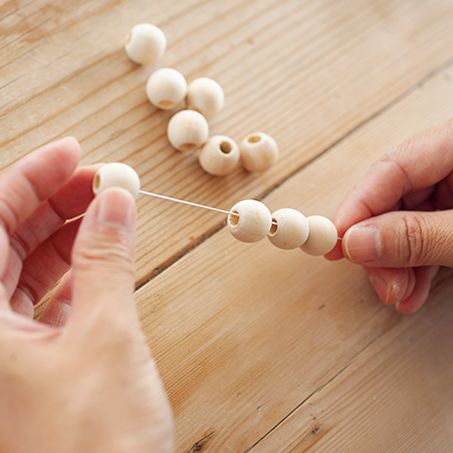 クリスマスツリーに飾りたいオーナメント「ウッドビーズのリース」を手づくりしようの画像2