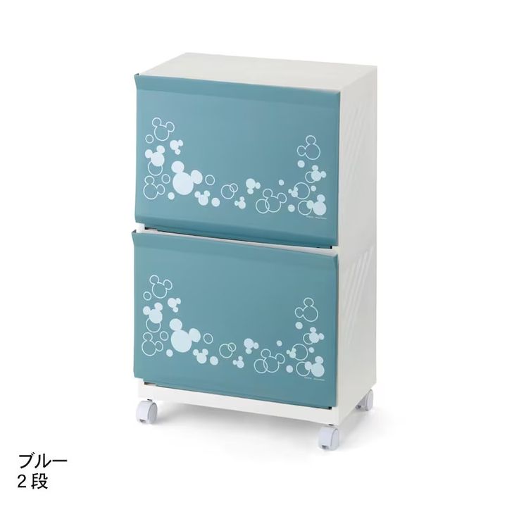 ランドリーバスケットワゴン ブルー