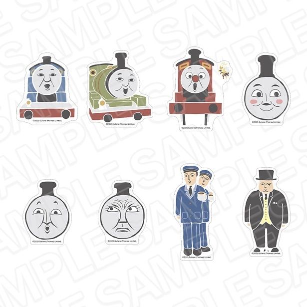 「ダイカットシール(ランダム) OVERWORK SERIES」(全8種類、各440円) (C) 2025 Gullane (Thomas) Limited. (C) 2025 HIT Entertainment Limited.