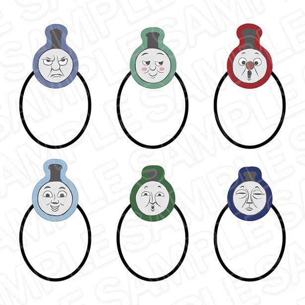 「アクリルヘアゴム(ランダム) OVERWORK SERIES」(全6種類、各880円) (C) 2025 Gullane (Thomas) Limited. (C) 2025 HIT Entertainment Limited.