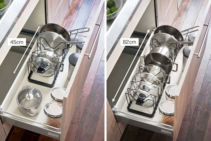 山崎実業tower シンク下伸縮鍋蓋＆フライパン収納ラック