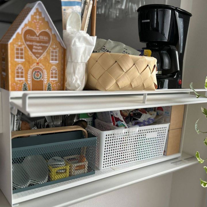 山崎実業 tower 前が開く キッチンカウンター上収納ラック タワー D15