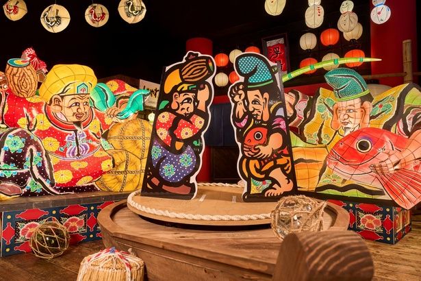 巨大七福神紙相撲