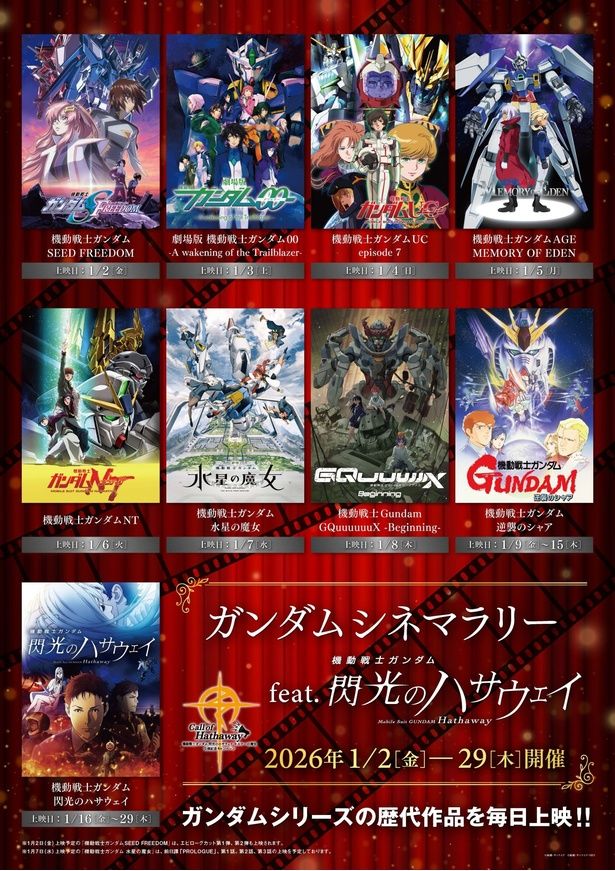「ガンダムシネマラリー」の上映作品 [c]創通・サンライズ