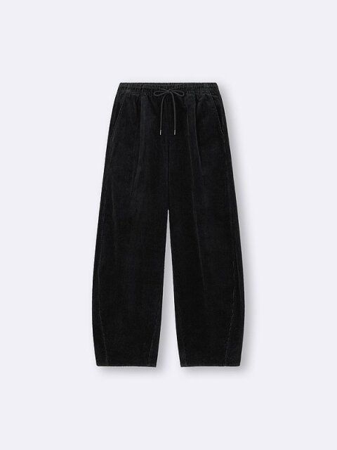 GUのコーデュロイバレルレッグイージーパンツ