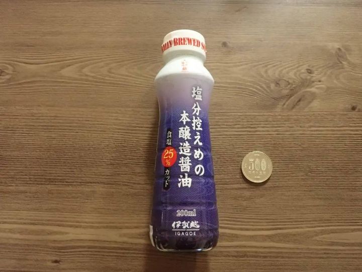 DAISO(ダイソー)：伊賀越 塩分控えめの本醸造醤油 200ml