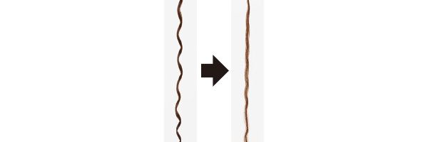 かなりストレートに近づいたけどうねりあり。