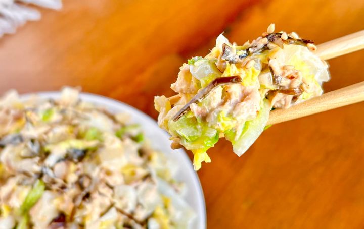 白菜とツナマヨ塩昆布あえ