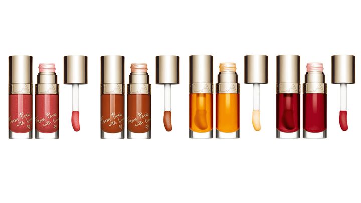 左から：リップコンフォートオイル 29, 30, 01,03 各￥3,960（税込）／クラランス 問い合わせ先：クラランス カスタマーケア 050-3198-9361