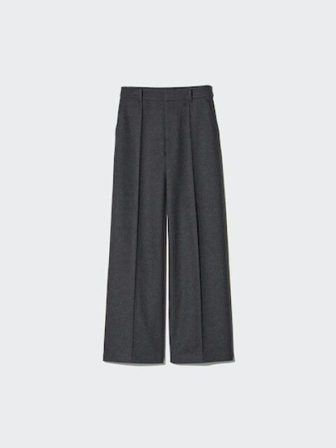 ユニクロブラッシュドジャージーワイドパンツ DARKGRAY
