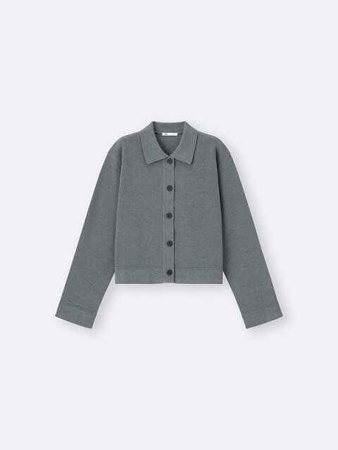 GUのミラノリブポロカーディガン