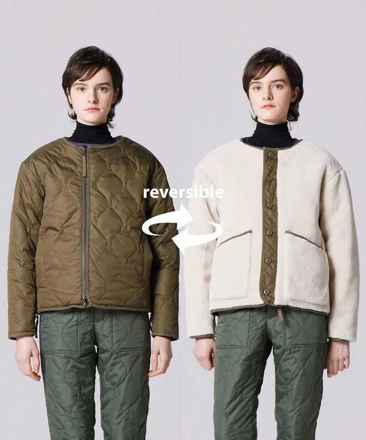 画像: ミリタリー リバーシブル クルーネック ダウンジャケット 出典：タイオン