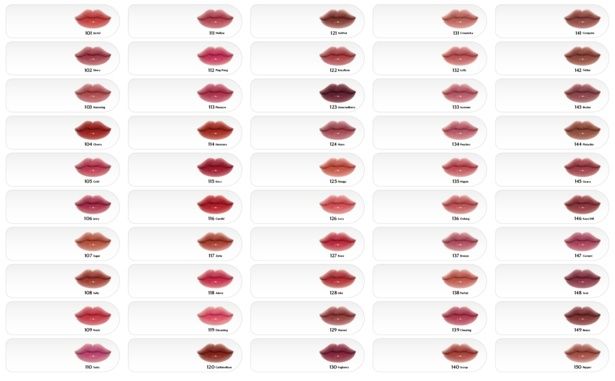 Fruity Glam Tintの全49色カラーチャート。日本初上陸は＃126～＃150(＃141除く)の24色