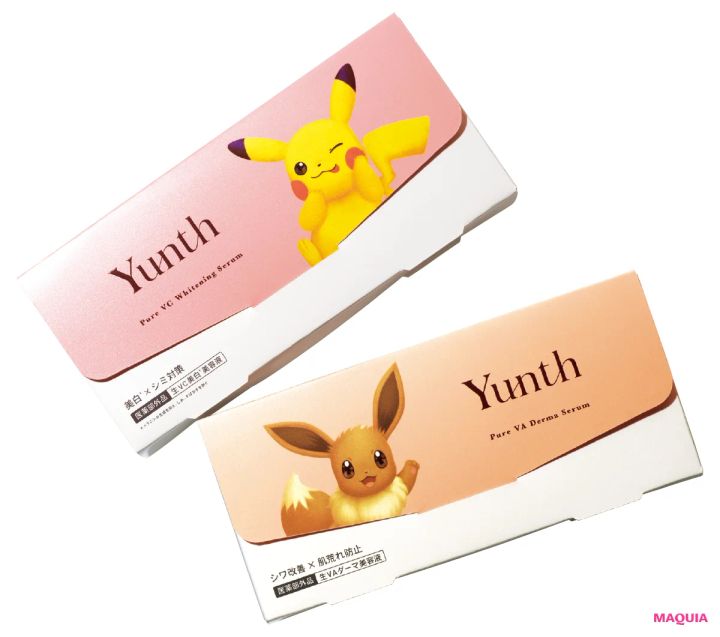 2026年1月新作コスメ 生VC美白美容液（ピカチュウデザイン）、Yunth 生VAダーマ美容液（イーブイデザイン）【限定品】