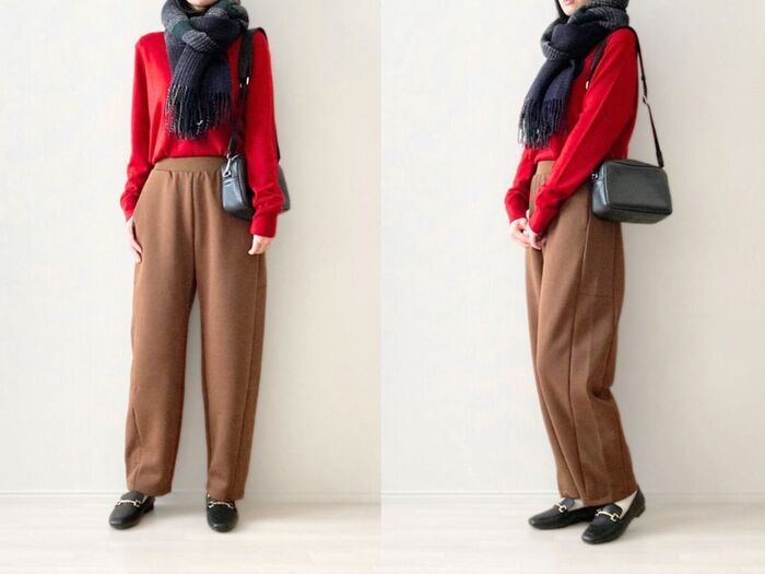 【ユニクロ】細見え＆脚長効果アリ！大人気「カーブパンツ」がついに値下げ！40代女子にもおすすめです♡