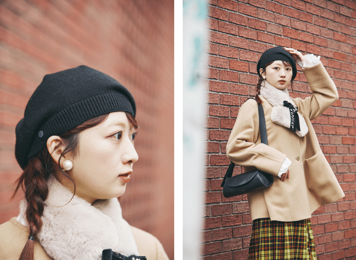 冬コーデの鮮度をアップする、イエローを基調としたチェック柄スカートを愛用中【FUDGE dig.｜お洒落な人は「チェック柄スカート」をどう着こなす？ 01 FUDGE FRIEND Maruru】