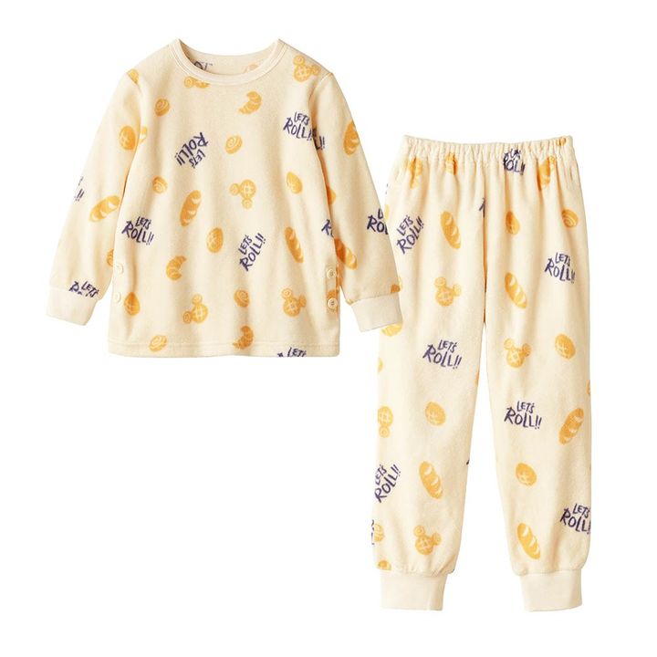 キッズ肌側綿フリースあったかパジャマ ミッキーモチーフ