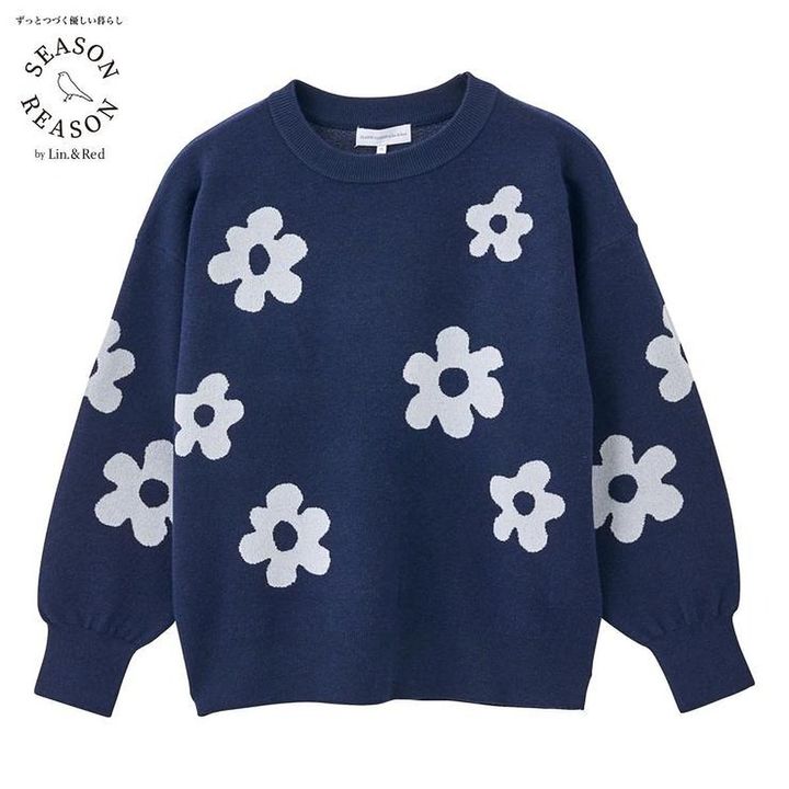 しまむらの花柄ニットプルオーバー（SEASON REASON）