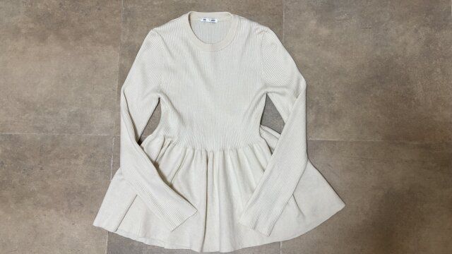 GUペプラムニットプルオーバー NATURAL