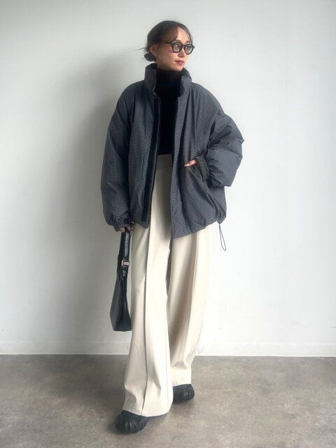 2025大人女性おすすめダウンきれいめワイドパンツコーデ