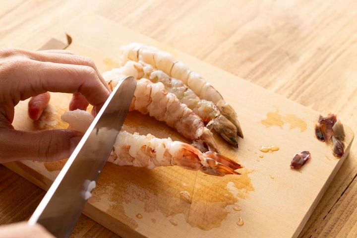 「海老天と揚げ餅の温そば」レシピ